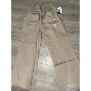 Cherokee Women's Scrub Pants Smocked Waist Size XL Tan Tie Up Waist